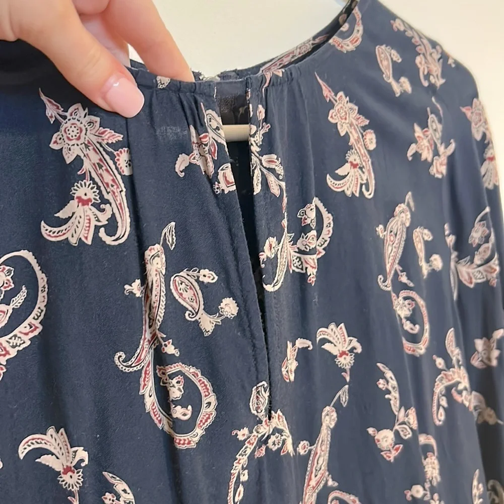 Abercrombie and Fitch Paisley Keyhole Neck Long Sleeve Mini Dress - Picture 3 of 8